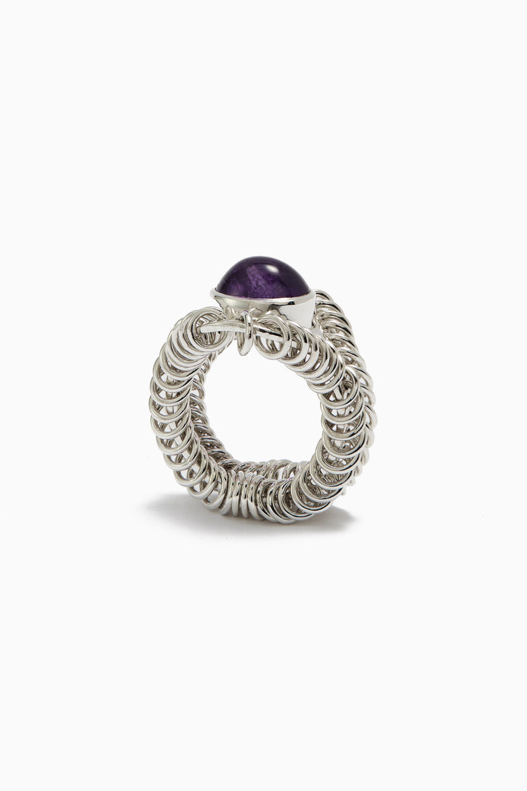 Barnacle Ring Large with Amethyst