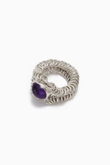 Barnacle Ring Large with Amethyst