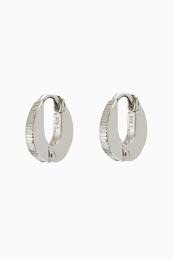 Reeded Huggie Hoops