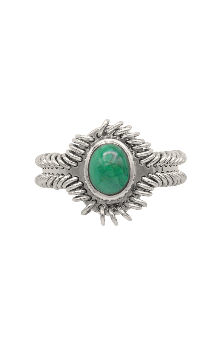 Barnacle Ring Small with Malachite