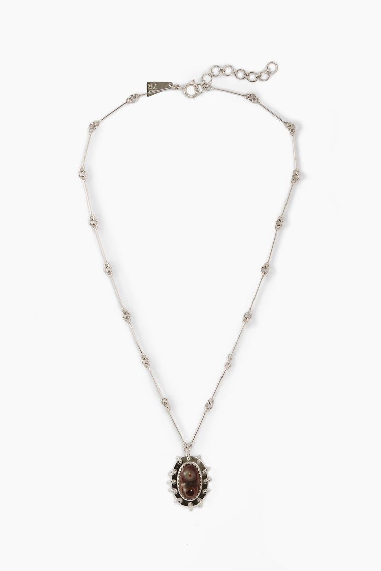 One Off Pierced Necklace with Agate